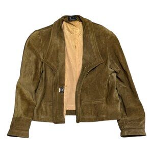VINTAGE Phoenix LEATHER Suede Retro 90s Casual Designer Jacket Womens Medium